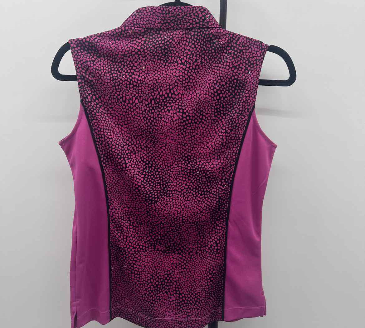 Monterey Women's Size S Magenta Spotted Sleeveless Shirt