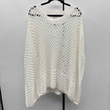 Chico's Women's Size S/M White Open Weave Poncho