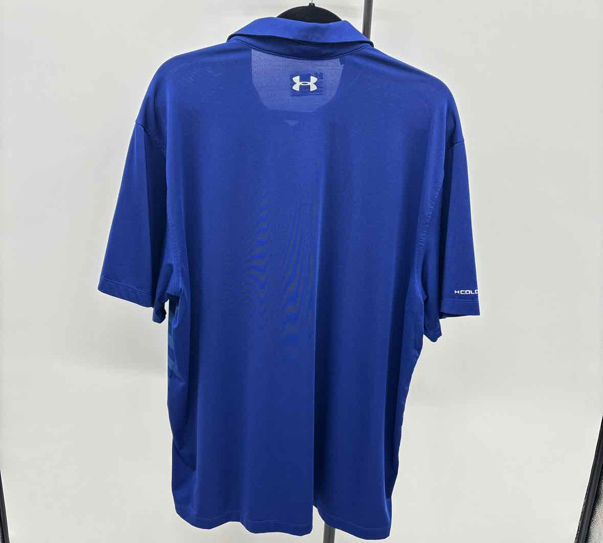 Under Armour Men's Size 2XL Blue Striped Short Sleeve Shirt