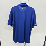 Under Armour Men's Size 2XL Blue Striped Short Sleeve Shirt