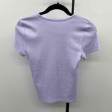 Life Is Good Women's Size S Lavender Ribbed Short Sleeve Shirt