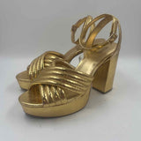 Michael Kors Women's Shoe Size 10 Gold Textured Heels