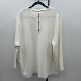 Chico's Women's Size XXL Ivory Textured Long Sleeve Shirt
