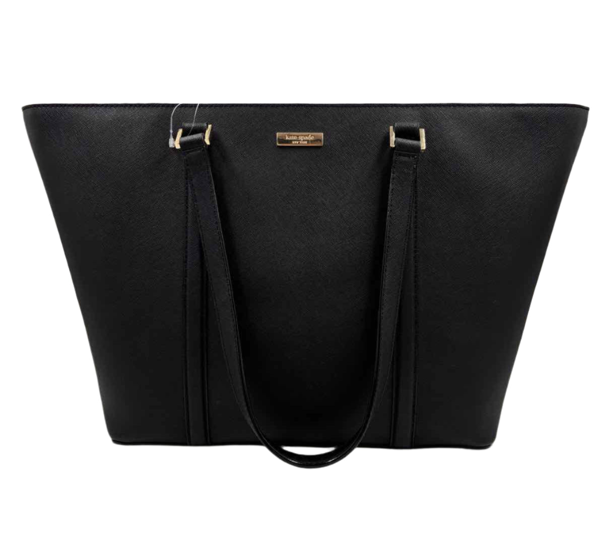 KATE SPADE Black Leather Large Double Handled Tote Bag Purse