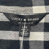 Lucky Brand Women's Size L Black Plaid Long Sleeve Shirt