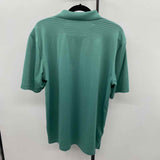 Greg Norman Men's Size L Green Striped Short Sleeve Shirt