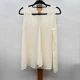 Chico's Women's Size M Ivory Solid Sleeveless Shirt