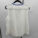 St. John's Bay Women's Size XXL White Circles Sleeveless Shirt