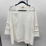 Cynthia Rowley Women's Size 1X White Textured Long Sleeve Shirt
