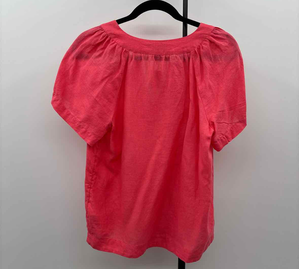 J Crew Women's Size XS coral Solid Short Sleeve Shirt