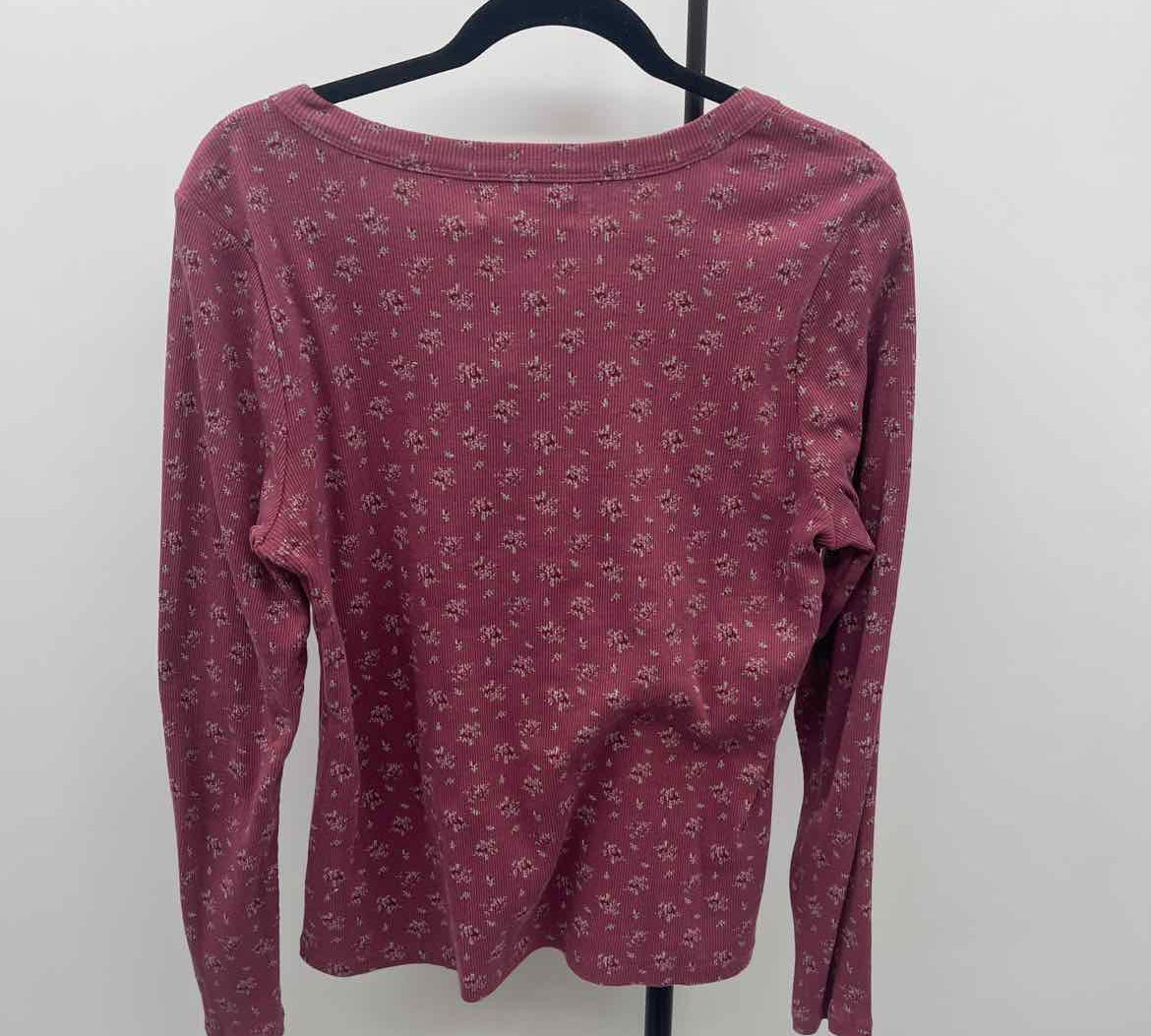 Lucky Brand Women's Size L Mauve Floral Long Sleeve Shirt