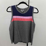 Evereve Women's Size L Charcoal Stripe Sleeveless Shirt