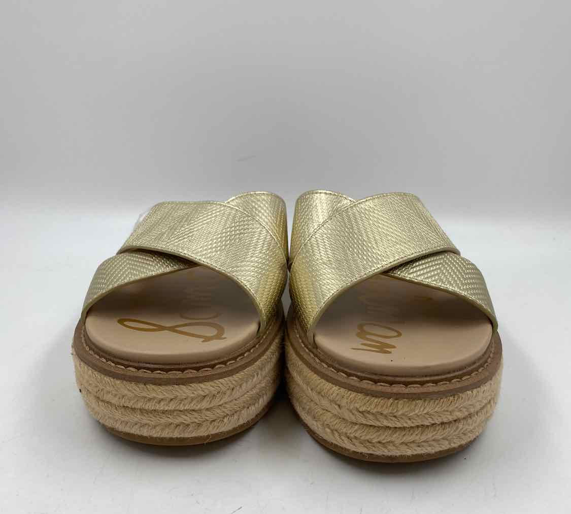 Sam Edelman Women's Shoe Size 8.5 Gold Textured Sandals