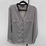Jones New York Women's Size 1X Black dotted Long Sleeve Shirt