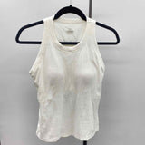 Chic Me Women's Size L White Ribbed Sleeveless Shirt