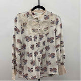 Sundance Women's Size M Ivory Floral Long Sleeve Shirt
