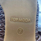 TOP Moda Women's Shoe Size 7 Brown Woven Flats