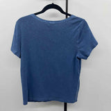 Lucky Brand Women's Size L Blue Textured Short Sleeve Shirt