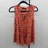 Sanctuary Women's Size M Orange Floral Sleeveless Shirt