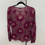 Jolt Women's Size M Wine Floral Long Sleeve Shirt