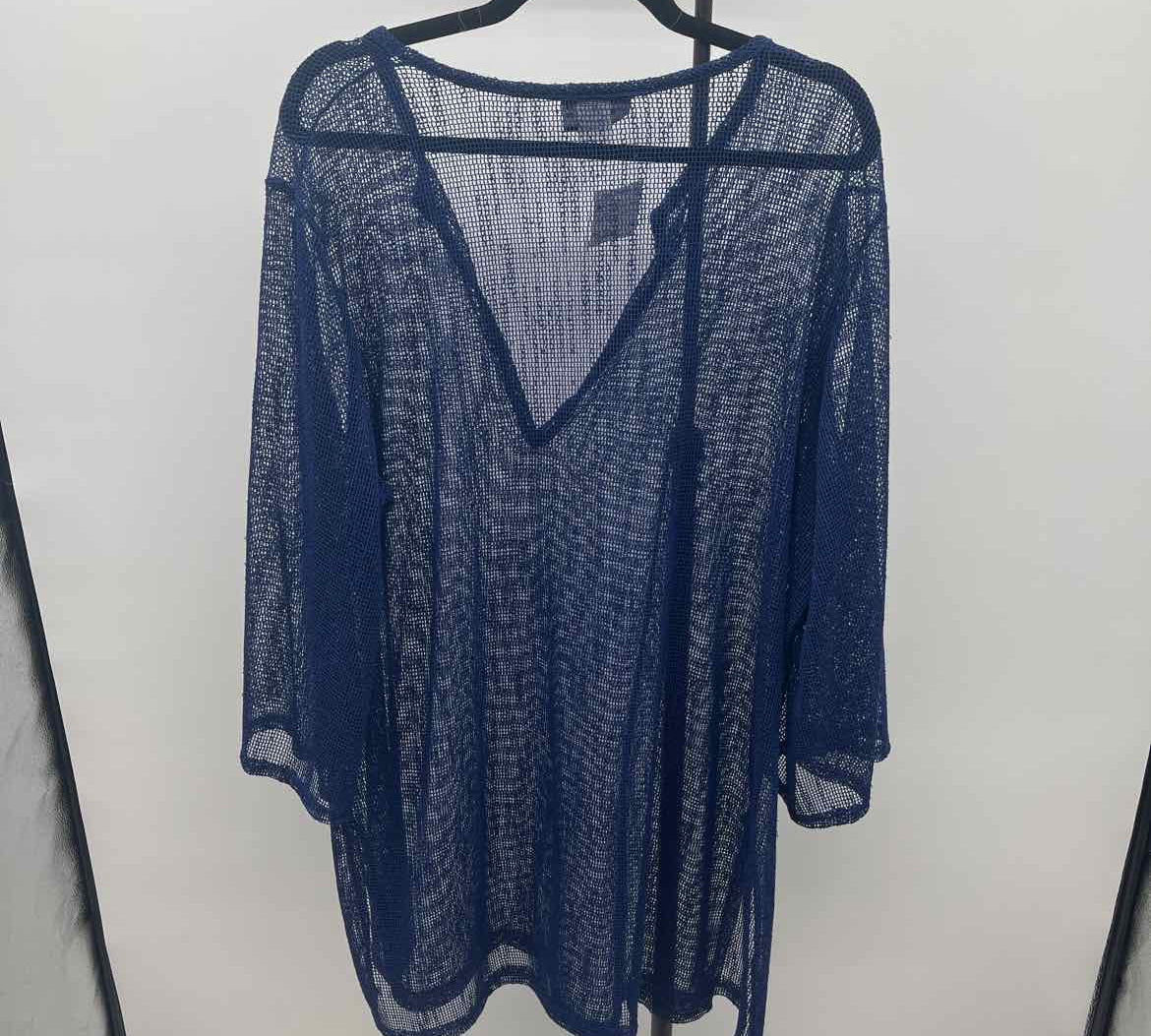 Jordan Taylor Women's Size 2X Blue mesh Coverup