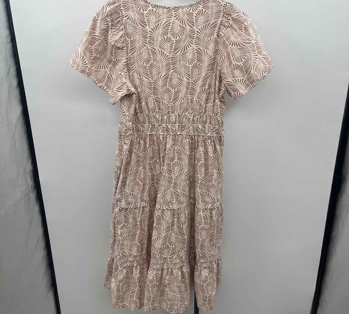 Anthropologie Junior's Size 14P Mocha fan Dress