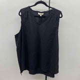 Umgee Women's Size XL Black Solid Sleeveless Shirt