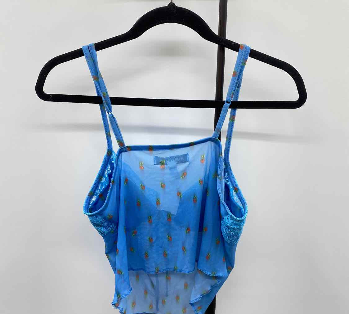 Urban Outfitters Junior's Size L Blue Floral Tank