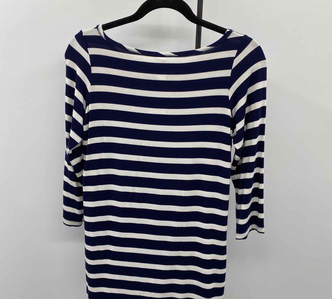 Yala Women's Size S Navy Stripe Long Sleeve Shirt