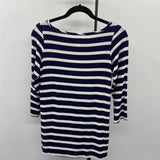 Yala Women's Size S Navy Stripe Long Sleeve Shirt