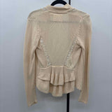 Women's S Ivory Textured Cardigan
