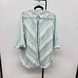 Chico's Women's Size M Aqua Stripe Tunic