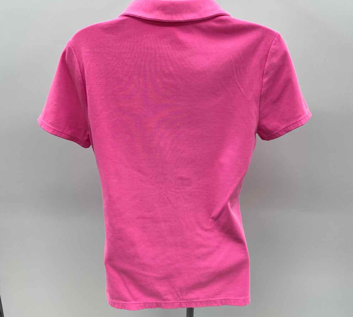 Lilly Pulitzer Women's Size M Hot Pink Solid Short Sleeve Shirt