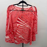Chico's Women's Size L/XL coral Abstract Poncho