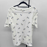 JJill Women's Size M White bicycle Short Sleeve Shirt