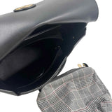 EXPRESSIONS NYC Black Vegan Leather Flap-Front Crossbody Purse