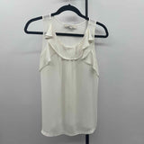 Loft Women's Size S White Solid Sleeveless Shirt