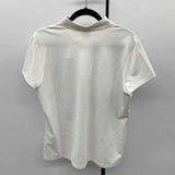 Chico's Women's Size L White lines Short Sleeve Shirt