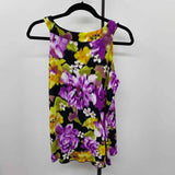 Carole Little Women's Size L Purple Floral Sleeveless Shirt