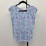 Talbots Women's Size XS Blue Diamond Short Sleeve Shirt