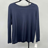 Talbots Women's Size 1XP Navy Solid Long Sleeve Shirt