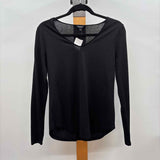 Ann Taylor Women's Size S Black Solid Long Sleeve Shirt