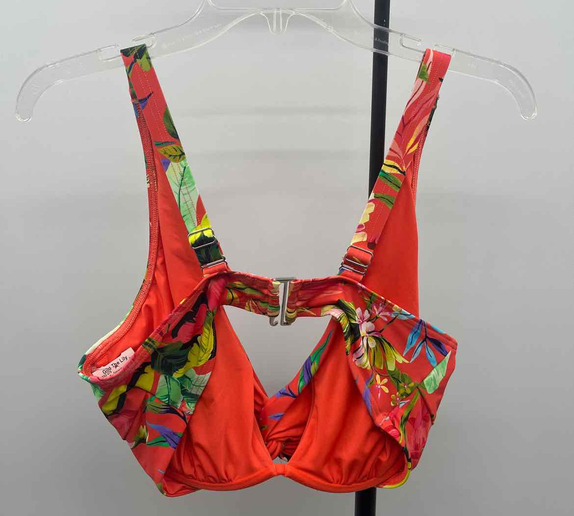 Lands End Women's Size 16W Orange Floral Swimsuit - Separate