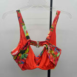 Lands End Women's Size 16W Orange Floral Swimsuit - Separate