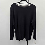 Talbots Women's Size 2XP Black Solid Long Sleeve Shirt