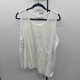 Chico's Women's Size XL White Solid Sleeveless Shirt