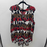 Alfani Women's Size 3X Black Geometric Sleeveless Shirt