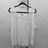 The Sweatshirt Project Women's Size 2X White Solid Sleeveless Shirt