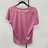 Under Armour Junior's Size L Pink Textured Short Sleeve Shirt