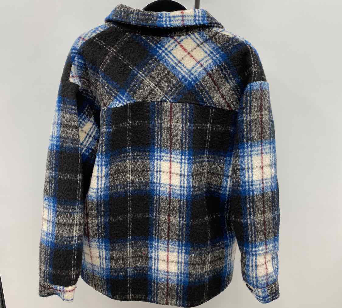 Aqua Women's Size L Blue Plaid Jacket